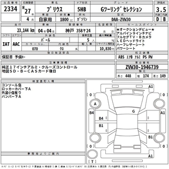 TOYOTA PRIUS 2015 ZVW30 G Touring Selection